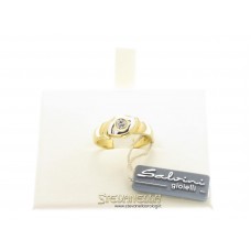 Salvini anello solitario oro giallo e bianco con diamanti ct.0,17 ref. n51393